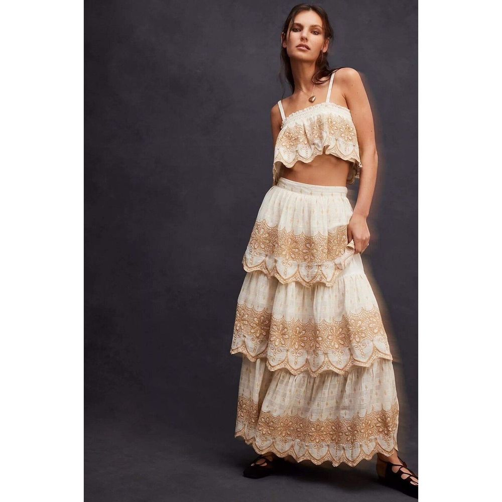SOLD OUT/DISCONTINUED Free People Anglaise Broderie Lace Maxi Skirt Set